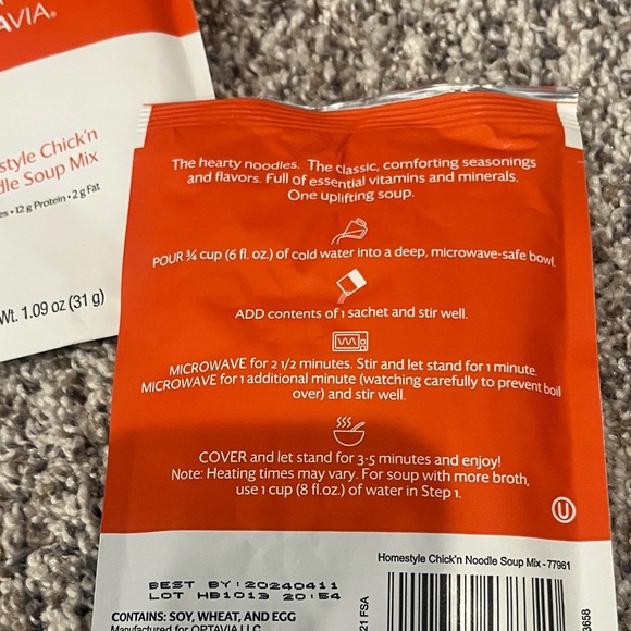 Optavia Homestyle Chick'n Noodle Soup Mix - Picture 2 of 2